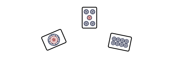 Image of a 1-dot discard, a 5-dot discard, and an 8-dot discard